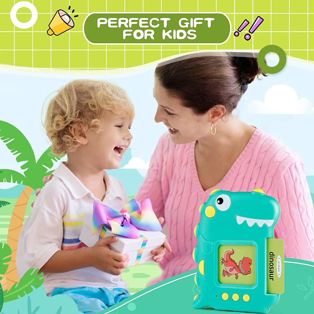 PATPAT Flash Cards for Kids,Educational Toys for Kids,English Words Learning Machine for Kids ,Dinosaur Reading Machine Best Gifts for Preschool Kids Boys Girls Toddlers - Green,140 Flash Cards PATPAT Flash Cards for Kids,Educational Toys for Kids,English Words Learning Machine for Kids ,Dinosaur Reading Machine Best Gifts for Preschool Kids Boys Girls Toddlers - Green,140 Flash Cards